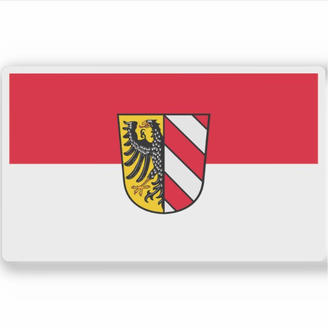 Flagge Nürnbergs (Nürnberg), Deutschland Aufkleber (Vorderseite)