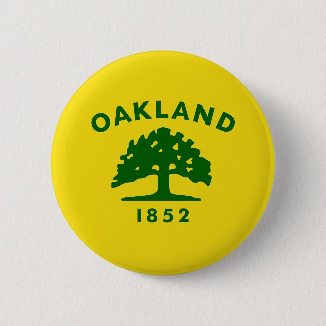 Flagge Oaklands, Kalifornien Button (Vorderseite)