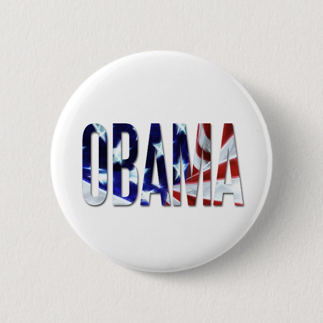 Flagge Obama Amerika Button (Vorderseite)