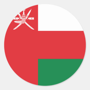 Flagge Oman Runder Aufkleber
