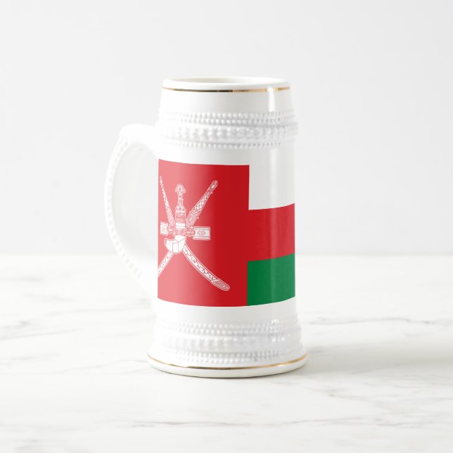 Flagge Omans Bierglas (Vorderseite Links)