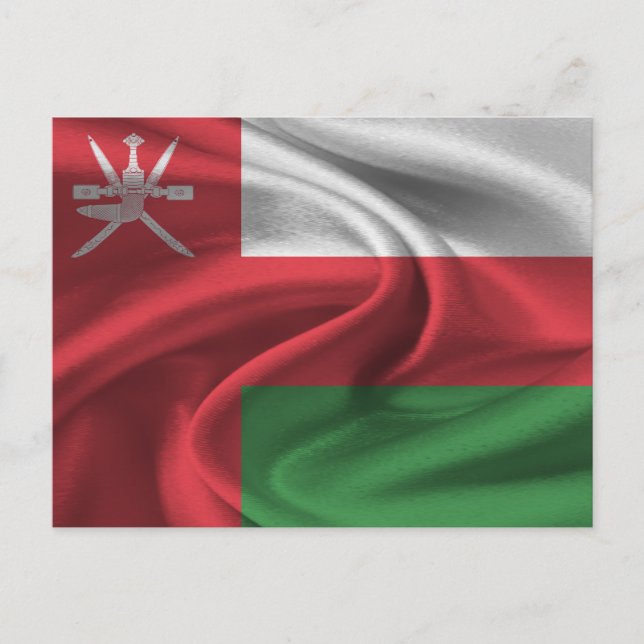 Flagge Omans Postkarte (Vorderseite)