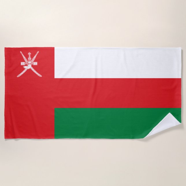 Flagge Omans Strandtuch (Vorderseite)