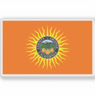 Flagge Orange Landkreis, Kalifornien Aufkleber