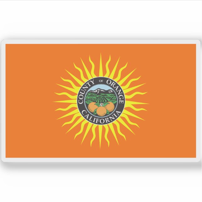 Flagge Orange Landkreis, Kalifornien Aufkleber (Vorderseite)
