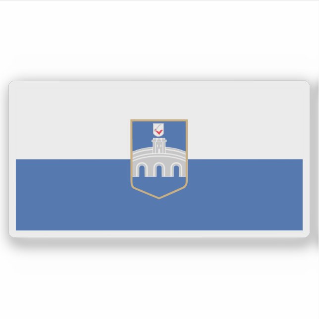 Flagge Osijek, Kroatien Aufkleber (Vorderseite)
