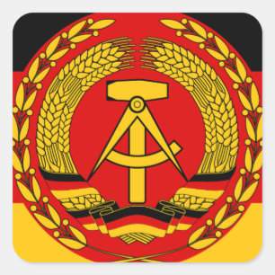 Flagge Ostdeutschlands - DDR (DDR) - NVA Quadratischer Aufkleber
