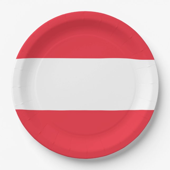 Flagge Österreich Pappteller (Vorderseite)