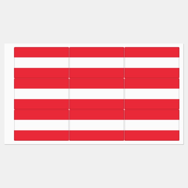 Flagge Österreichs Etiketten (Blatt)