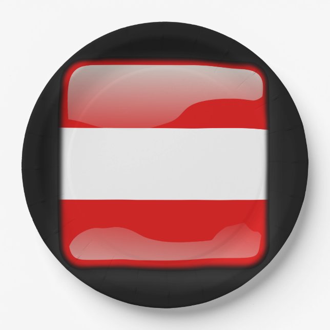 Flagge Österreichs Pappteller (Vorderseite)