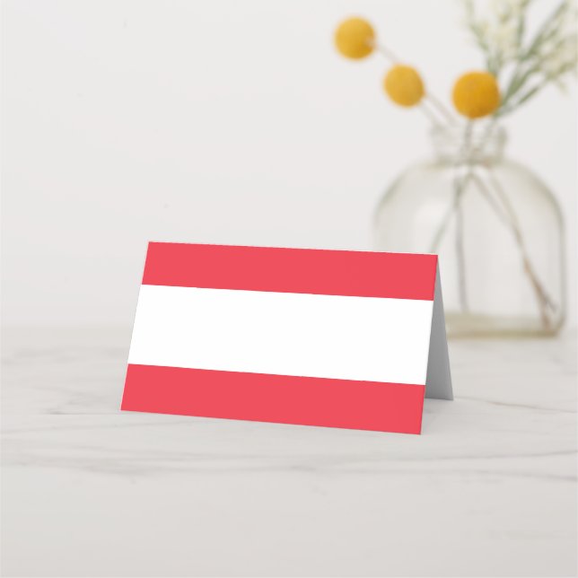 Flagge Österreichs Platzkarte (Vorderseite)