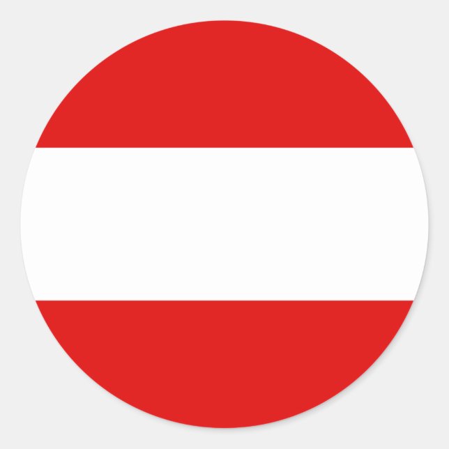 Flagge Österreichs Runder Aufkleber (Vorderseite)