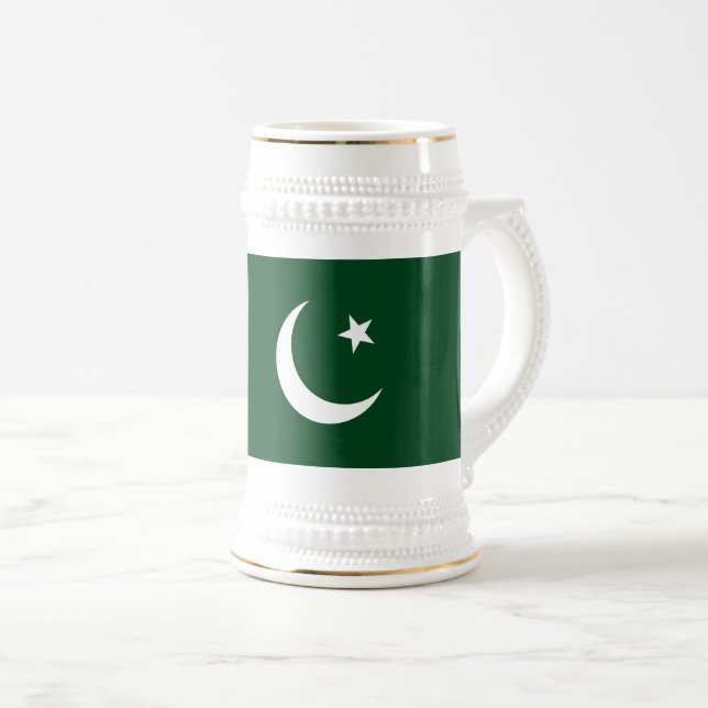 Flagge Pakistans Bierglas (VorderseiteRechts)