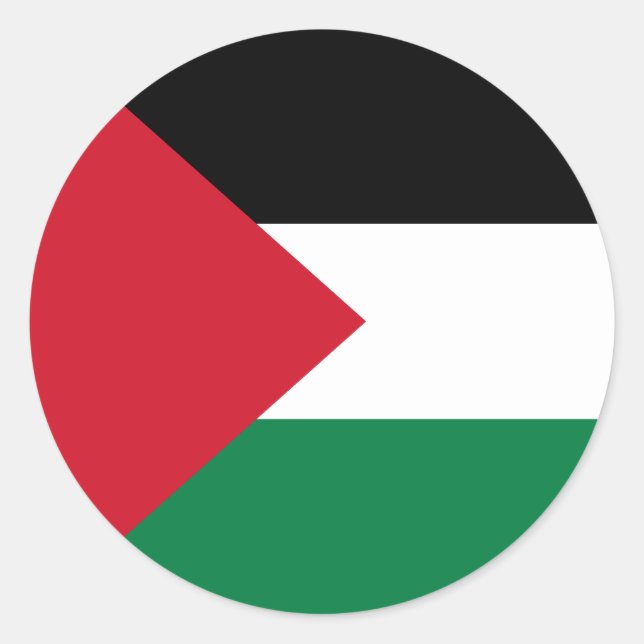 Flagge Palästinas Runder Aufkleber (Vorderseite)