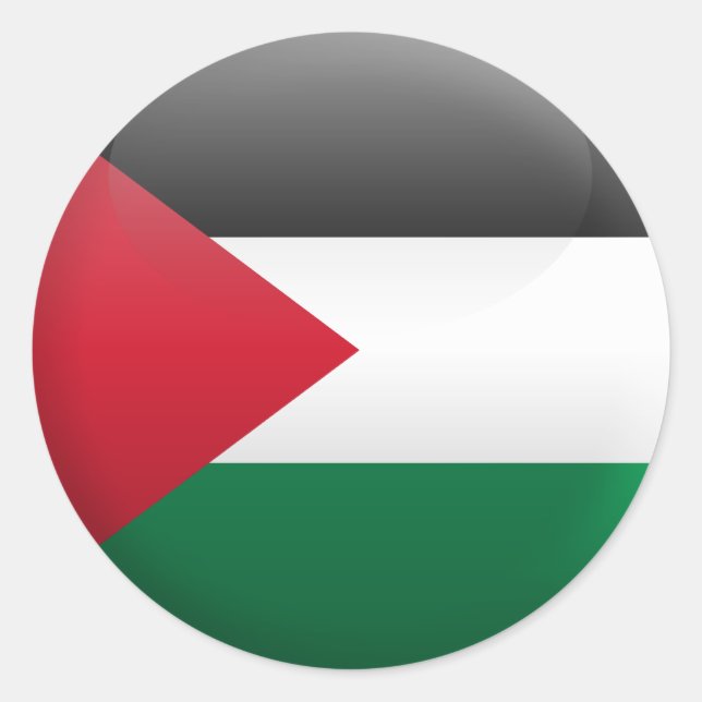 Flagge Palästinas Runder Aufkleber (Vorderseite)