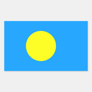 Flagge Palaus Rechteckiger Aufkleber