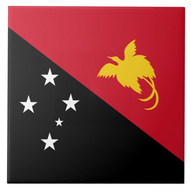 Flagge Papua - Neue Guinea Fliese (Vorderseite)