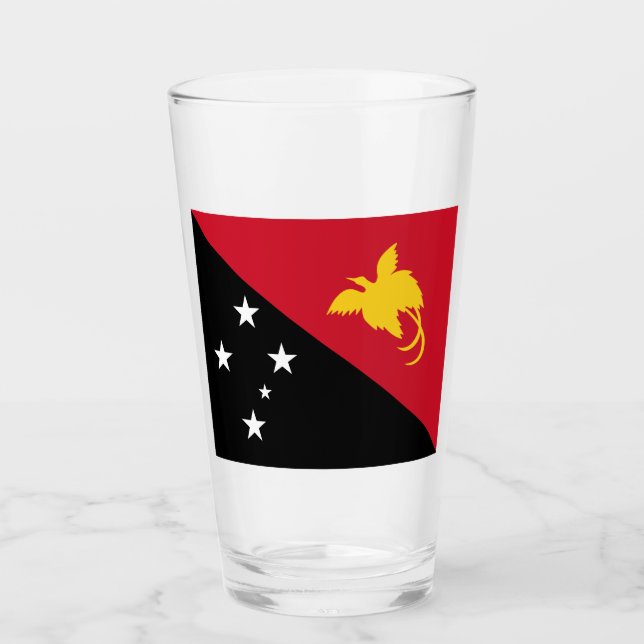 Flagge Papua - Neue Guinea Glas (Vorderseite)