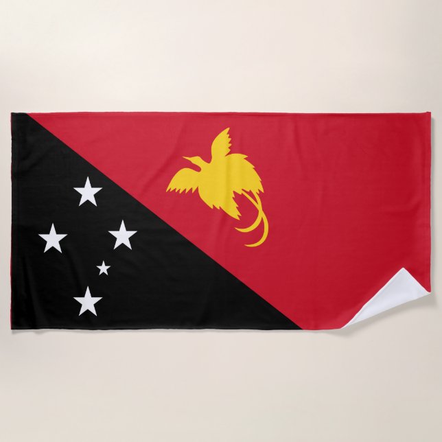 Flagge Papua - Neue Guinea Strandtuch (Vorderseite)
