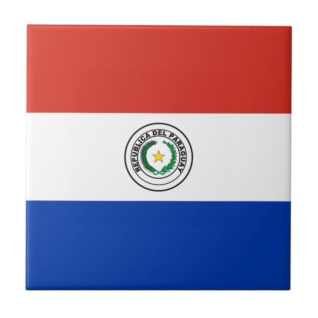 Flagge Paraguays Fliese (Vorderseite)