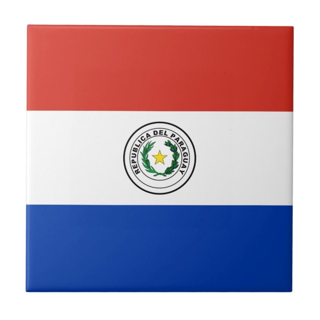 Flagge Paraguays Fliese (Vorderseite)