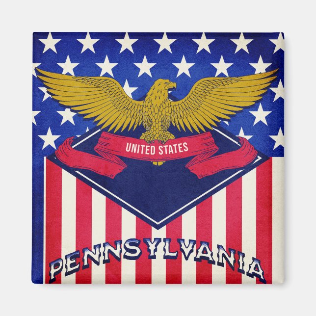 Flagge Pennsylvania USA Magnet (Vorne)