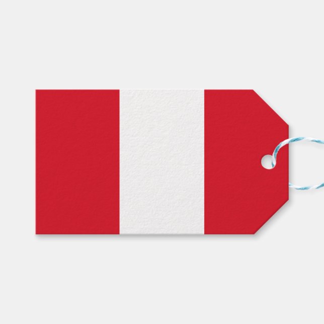 Flagge Perus (peruanische Flagge) Geschenkanhänger (Vorderseite (Horizontal))