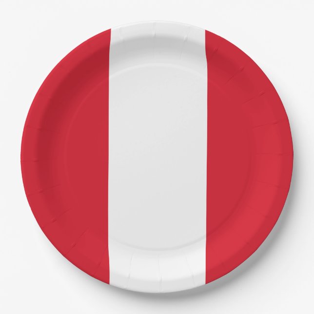 Flagge Perus (peruanische Flagge) Pappteller (Vorderseite)