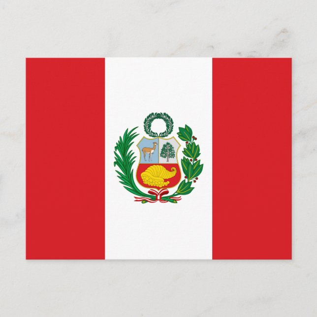 Flagge Perus Postkarte (Vorderseite)