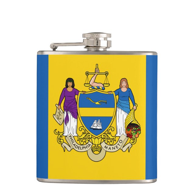 Flagge Philadelphia, Pennsylvania Hip Flask Flachmann (Vorderseite)