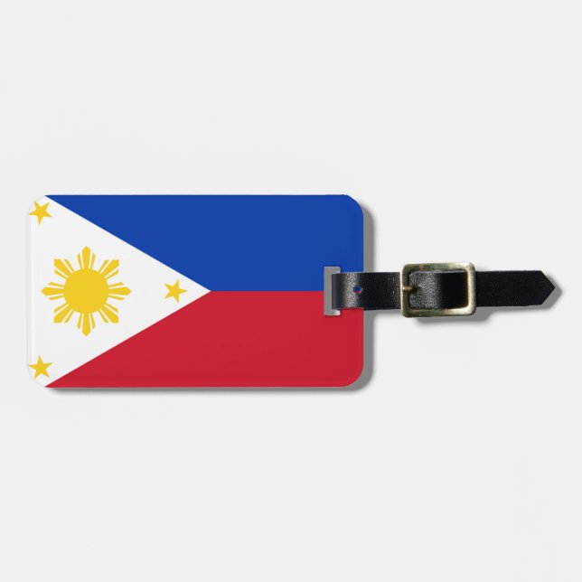 Flagge Philippinen einfacher Identifikation Gepäckanhänger (Vorderseite horizontal)
