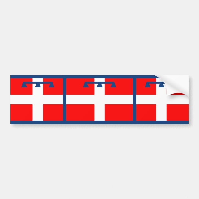 Flagge Piemonte, Italien Autoaufkleber (Vorne)