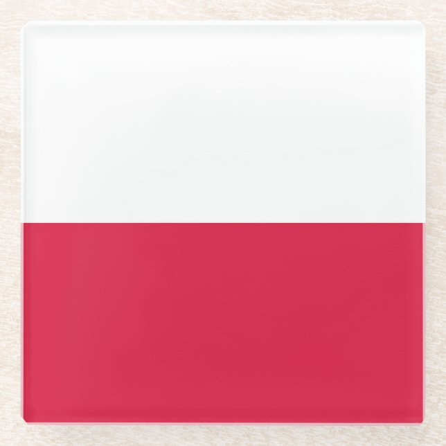 Flagge Polens Glasuntersetzer (Vorderseite)