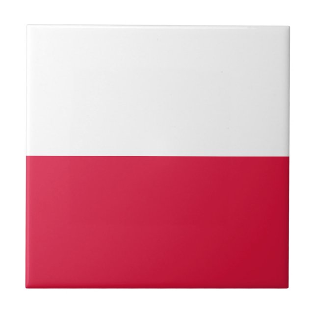 Flagge Polens Keramik Tile Fliese (Vorderseite)