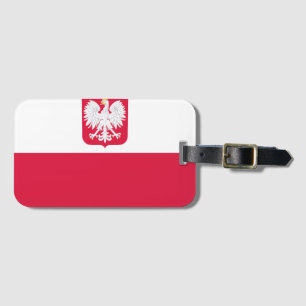 Flagge Polens (mit Wappen) Gepäckanhänger