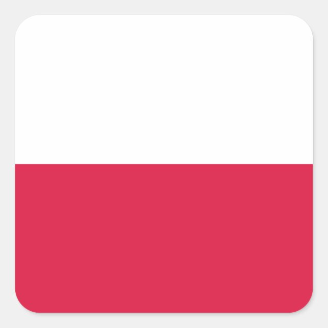 Flagge Polens Quadratischer Aufkleber (Vorderseite)