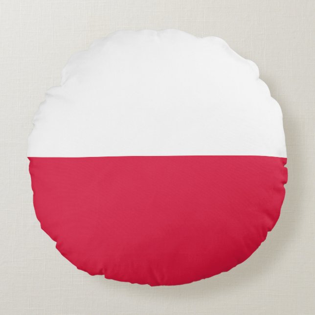 Flagge Polens Rundes Kissen (Vorderseite)