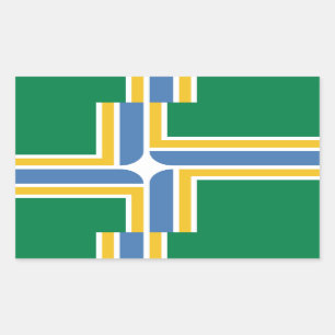Flagge Portlands, rechteckiger Oregon-Aufkleber Aufkleber