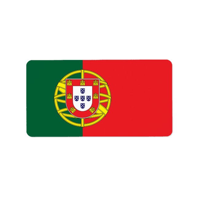 Flagge Portugals Adressaufkleber (Vorne)
