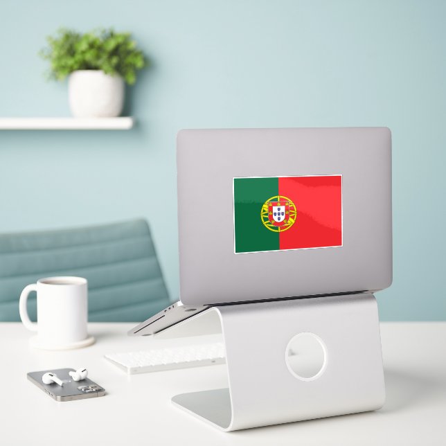 Flagge Portugals Aufkleber (Laptop auf Schreibtisch)