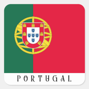 Flagge Portugals für den portugiesischen Feiertag Quadratischer Aufkleber