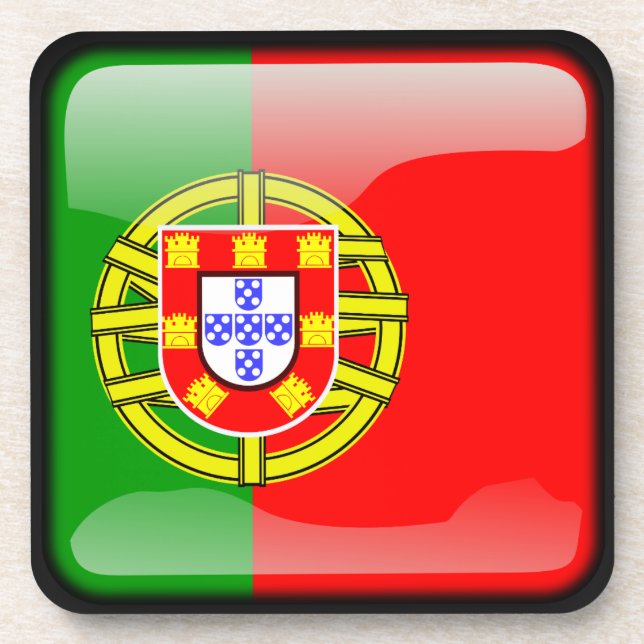 Flagge Portugals Getränkeuntersetzer (Vorderseite)