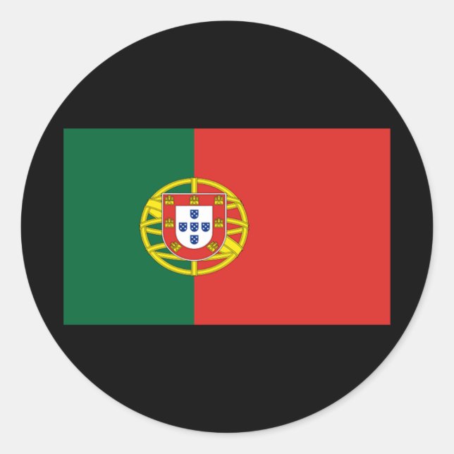 Flagge Portugals Runder Aufkleber (Vorderseite)