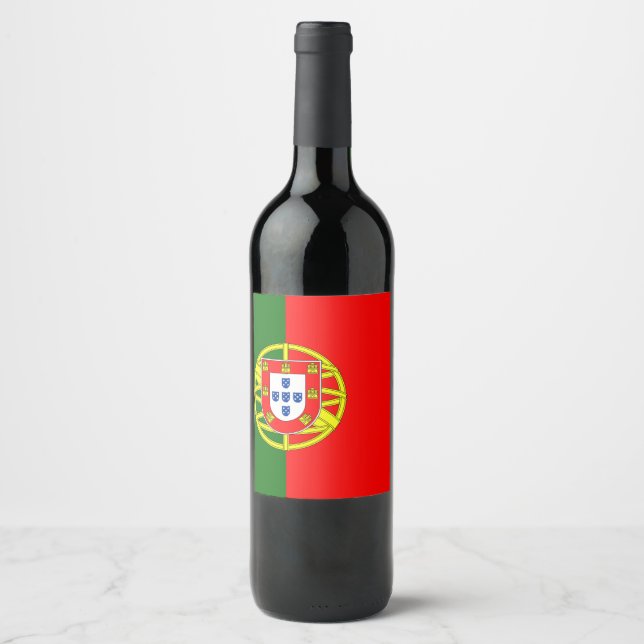 Flagge Portugals Weinetikett (Vorderseite)