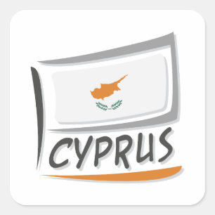 Flagge "Prix" für Zypern Quadratischer Aufkleber