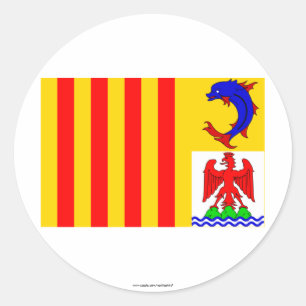 Flagge Provence-Alpes-Côte-d'Azur Runder Aufkleber