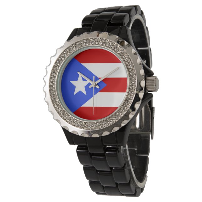 Flagge Puerto Rico Armbanduhr (Schrägansicht)