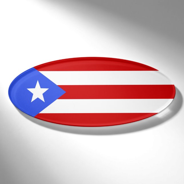 Flagge Puerto Rico Namenschild (Vorderseite)