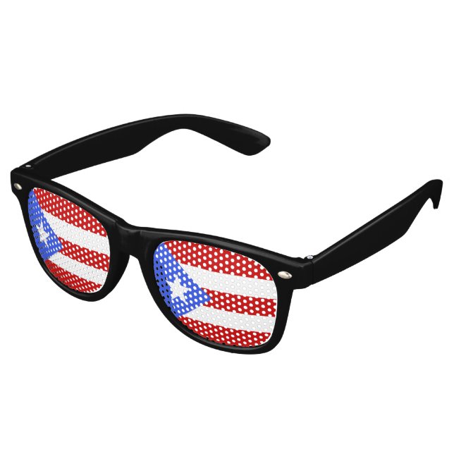 Flagge Puerto Rico Partybrille (Schrägansicht)