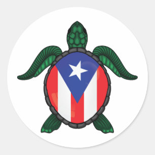 Flagge Puerto Rico Runder Aufkleber